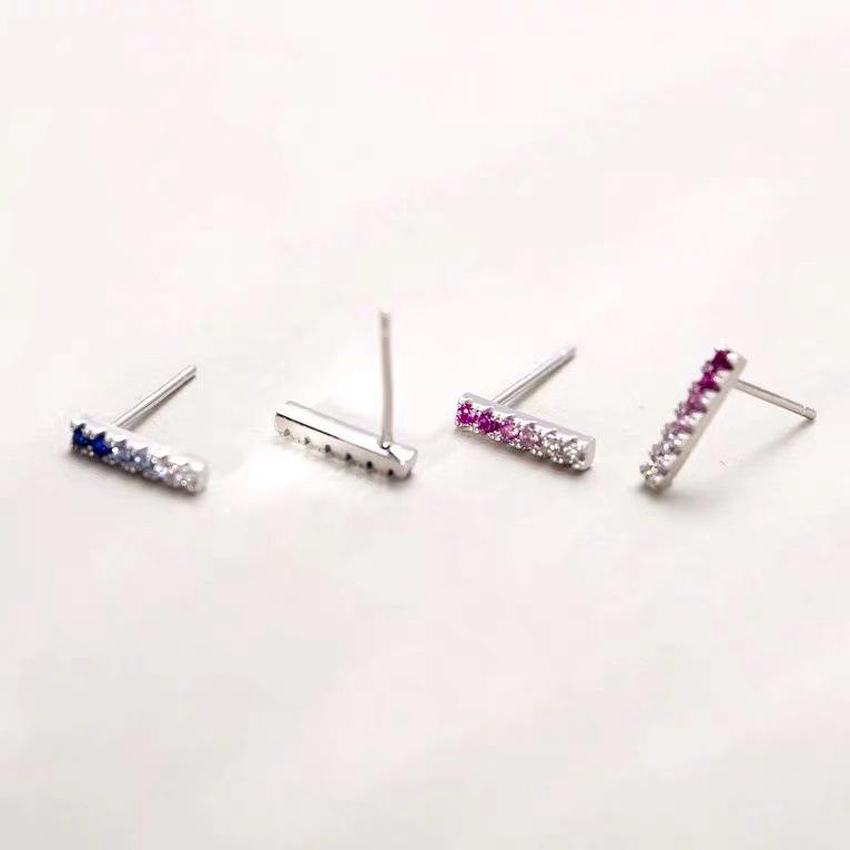 Beixi Silver S925 Sterling Silver Gradient Earrings for Women – Fashionable Korean Style Gift for Girlfriend 925 Sterling Silver