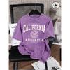 America California Printed Washed T-Shirt Mens Cotton Oversized T Shirt Casual O-Neck Short Sleeve Tops Basic Male Tees