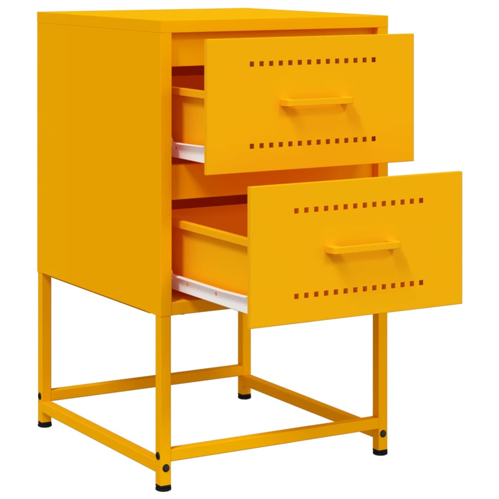 Nightstand Mustard Yellow 36 x 39 x 60.5 cm Steel