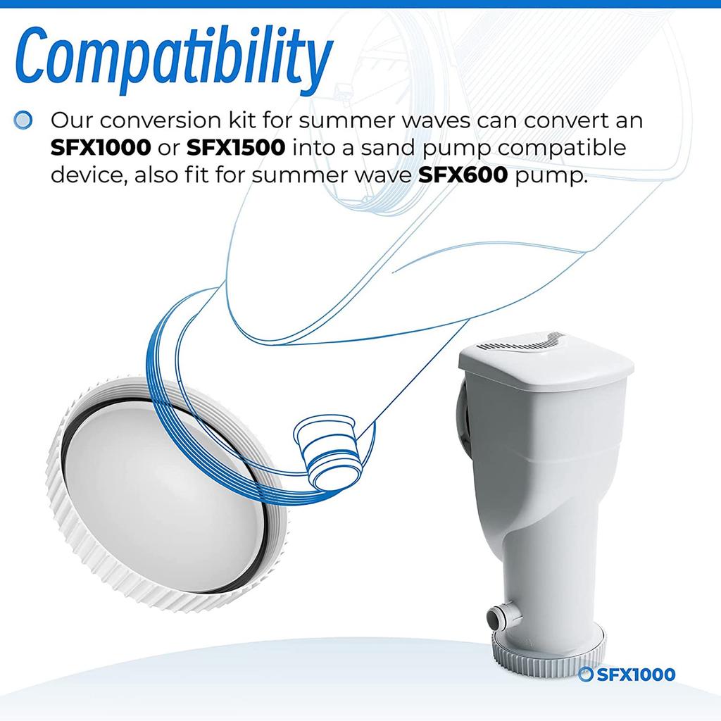 Sand Pumps Conversion Kit Conversion Set Replacement Parts Plastic Material for Sand Filter System Summer Wave SFX600