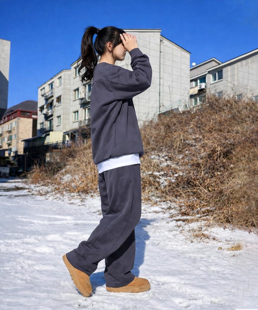 VANNWORKS Compose Cut-Out Wide Sweatpants Unisex (Charcoal)