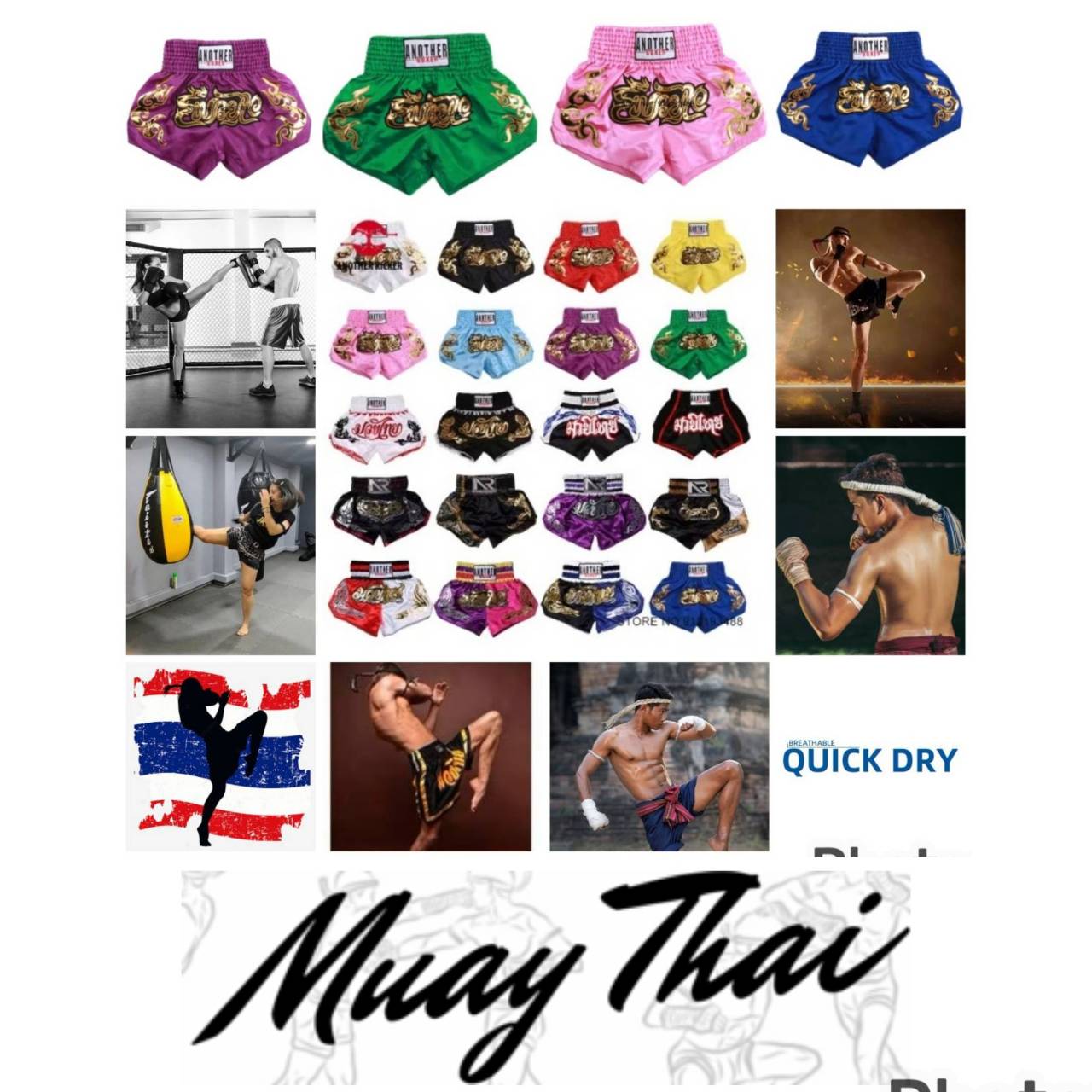 Muay Thai Shorts Pants Kickboxing Boxing MMA UFC Unisex Men Women Kid Quick Dry Print Elastic High Waist Polyester Training