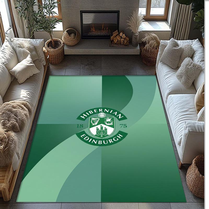 Tappeto Morbido per Pavimento Antiscivolo Hibernian FC Calcio Calcio Modello Tappeto per Interni Tappetino Decorazione Sportiva per Camera da Letto