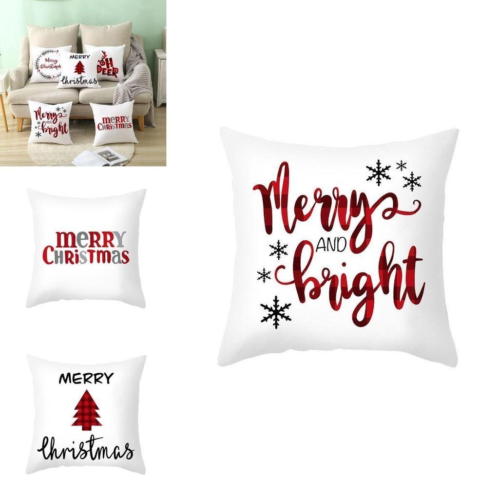Festive Christmas Pillow Case Cushion Cover Featuring Adorable Reindeer Design