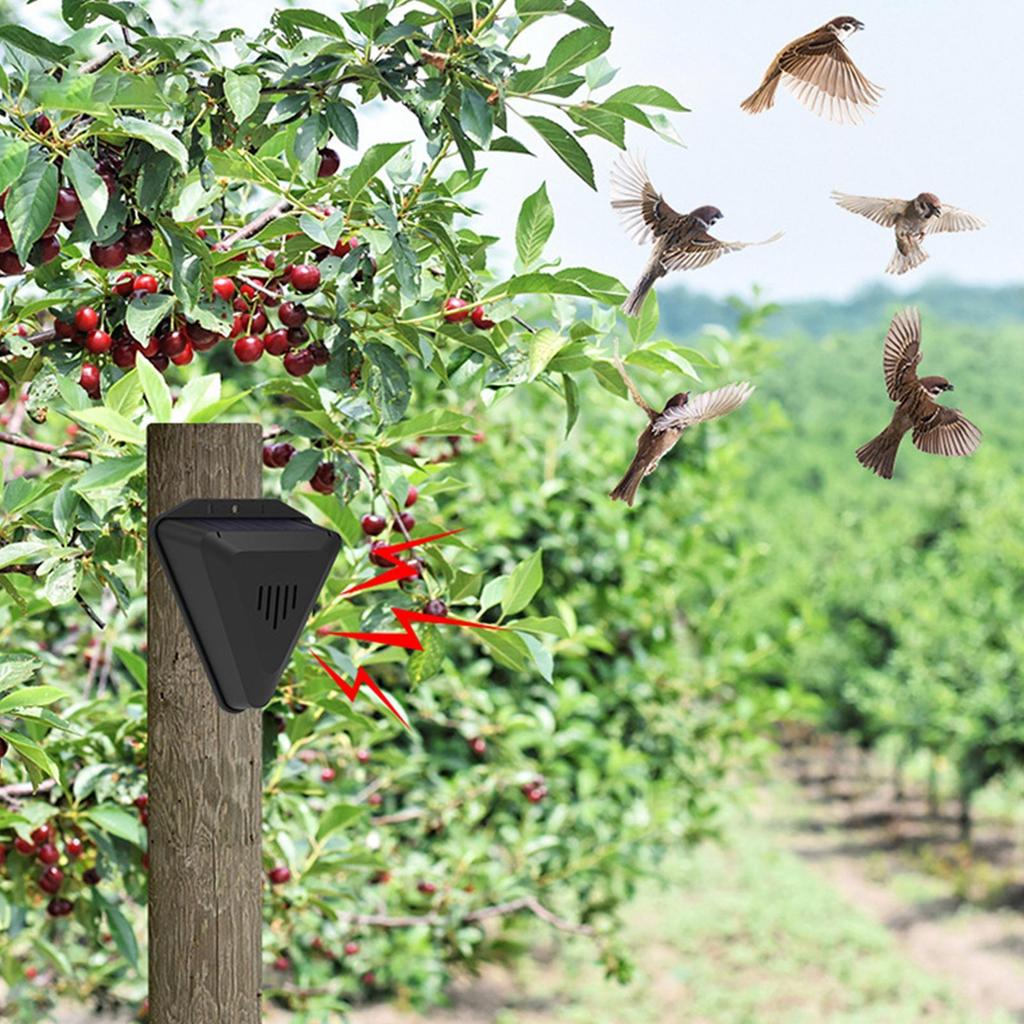 Solar Timer Bird Repeller With 13 Sound Waterproof Bird Repellent Alarm Outdoor Crop Orchard Protection Animal Deterrents
