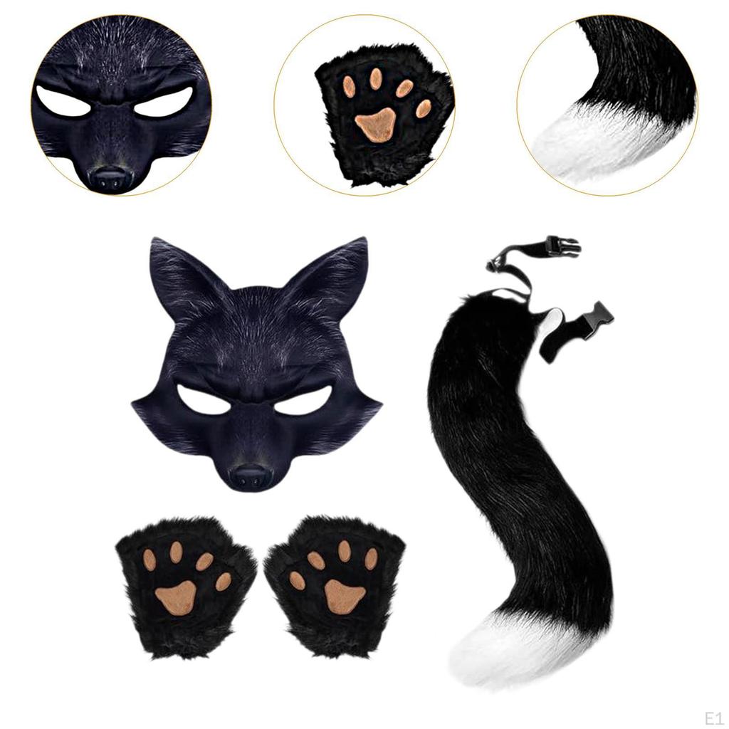 Cat Mask And Tail Set for Girls Halloween Costume Fun
