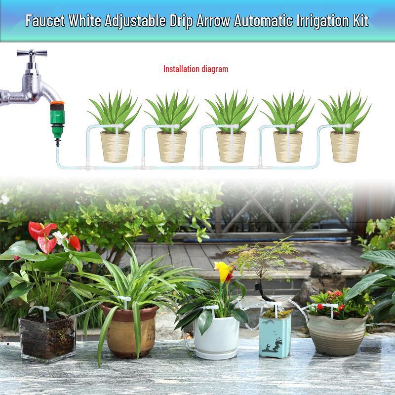 Automatic Adjustable Drip Irrigation System for Potted Plants - Ideal for Lazy Gardeners & Travelers
