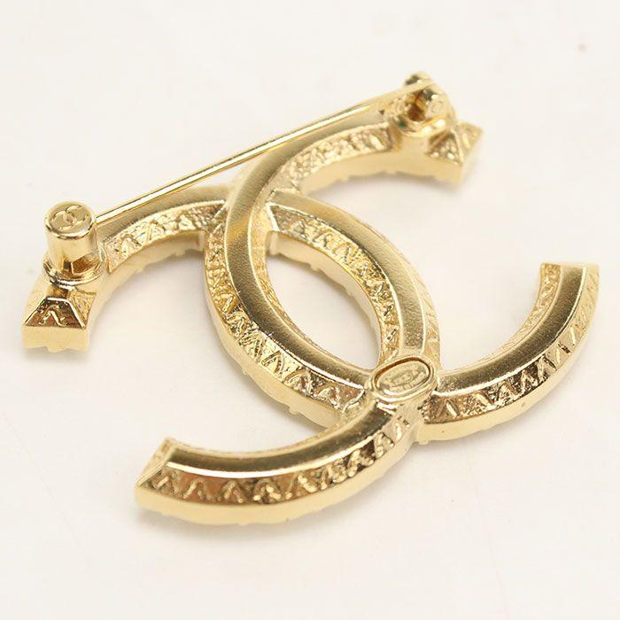 Used CHANEL Rhinestone CC Mark Brooch Metal [Used] Women's