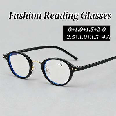 5 Colors Retro Reading Glasses for Men Women Unisex Ultralight Anti-blue Light Eyewear Fashionable Round Frame Eyeglasses