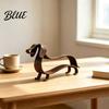 Wrought Iron Animal Decor Rustic Dachshund Metal Sculpture Minimalist Line Art Dog Statue Vintage Small Figurines Wiener Tabletop Figurine