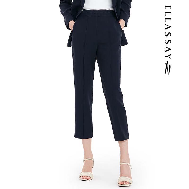 

ELLASSAY Women s Straight Leg Cropped Tri-Acetate Suit Pants L