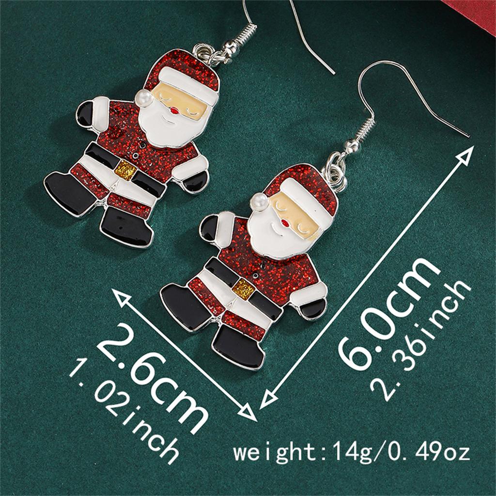 Fashion Green Hairball Christmas Tree Drop Earrings For Women Xmas Bowknot Bells Deer Santa Claus Earring Festival Party Jewelry