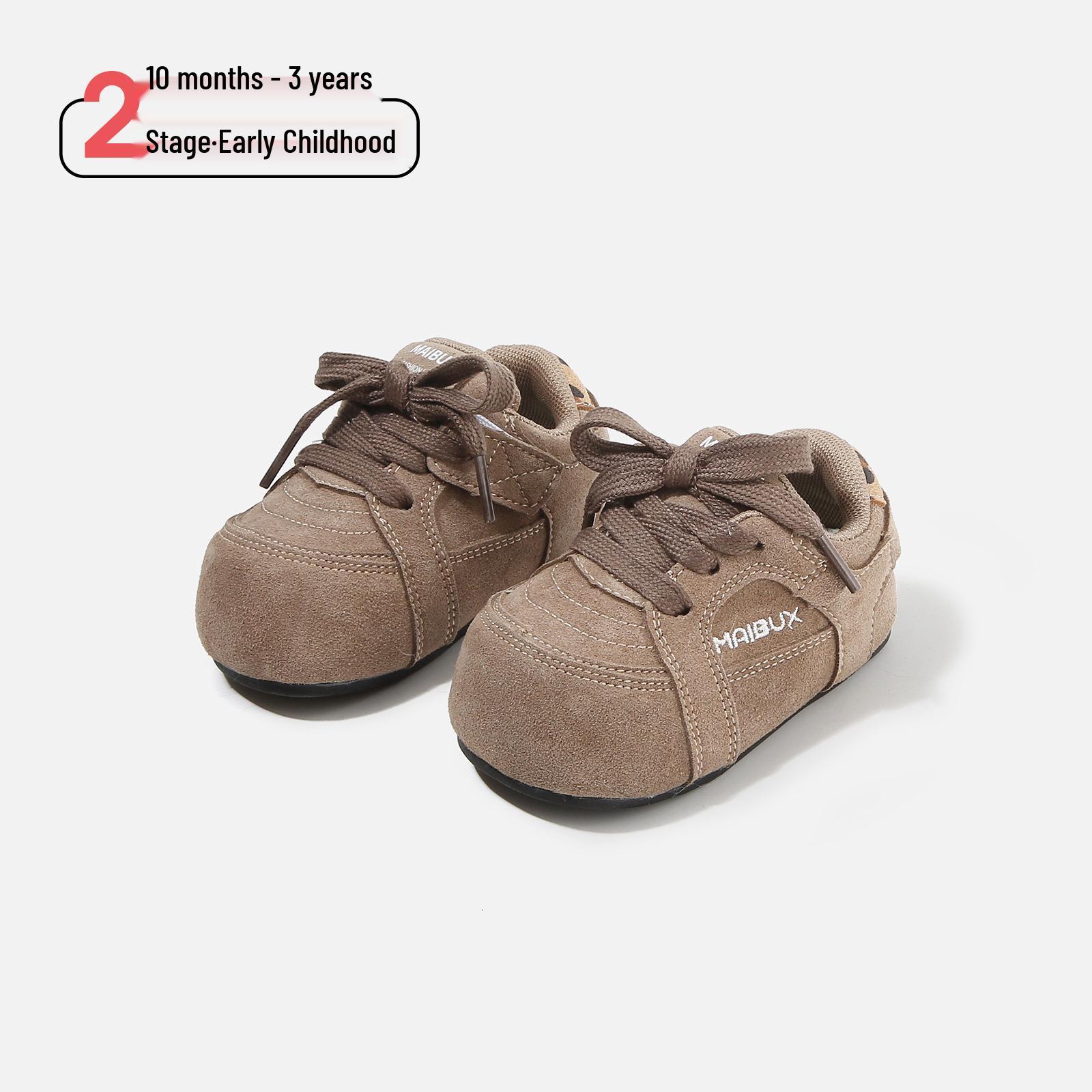 

Spring Soft-Soled Non-Slip Baby Walker Shoes for Boys - Infant Toddler Pre-Walking Loafers 18/13.5cm хакі