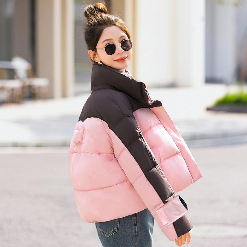 

Короткая хлопковая одежда, цветная одежда-пуховик, зимняя новая теплая и утолщенная женская индивидуальная хлопковая куртка с завышенной талией XXL