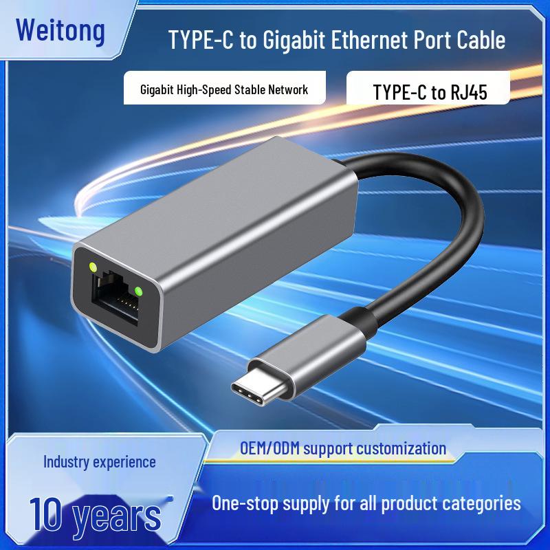 Type-C To RJ45 Gigabit Ethernet Adapter Cable