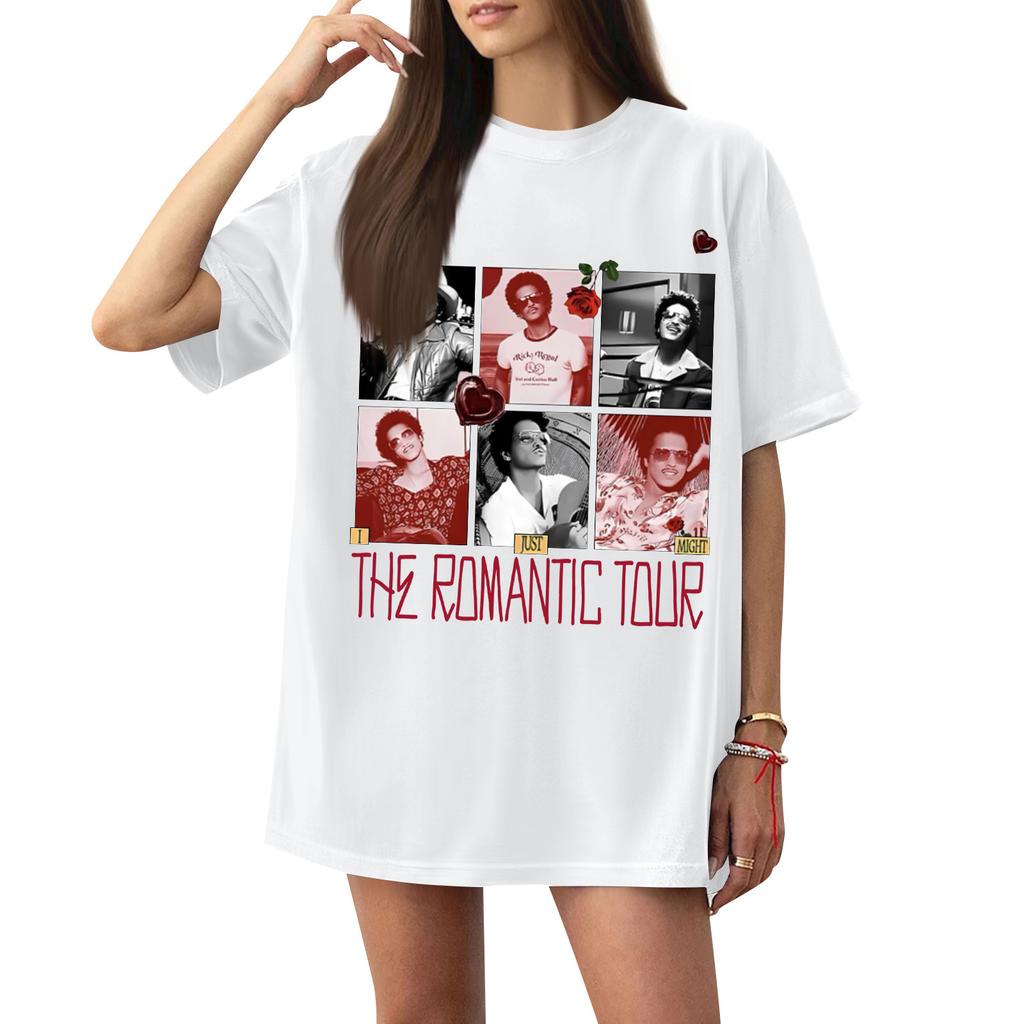 Women's Casual Printed T-Shirt Round Neck Pullover Short Sleeve Top