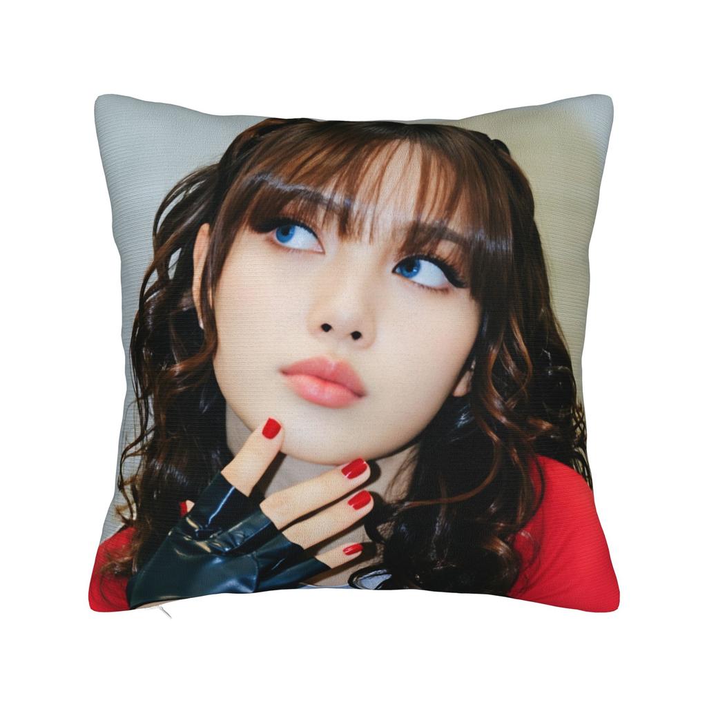 Kpop Style Cool Girl Lisa Pillow Case Vintage Pillow Cover Comfy Pillowcases For Living Room Sofa