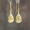 Vintage Filigree Teardrop Drop Earrings for Women Elegant Hollow Carved Earrings for Daily and Party Wear