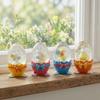 Glass Easter Egg Ornament Eggshell Shape Crystal Ball Ornament  Desktop Table Decoration