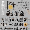 Halloween Window Stickers, 10 Sheets 150+PCS Halloween Skeleton Bats Ghosts Window Clings Party Decoration, Decals for Glass Windom Indoor and