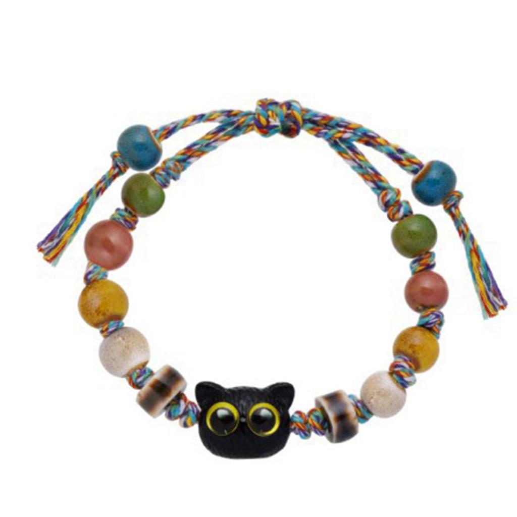 Cat Ceramic Bracelet Female Color Beaded Bracelet Net Red Tide Take Advanced Jewelry.