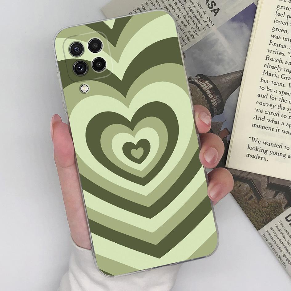 Phone Case For Samsung Galaxy A22 4G 5G Cover Silicone Transparent Fashion Love Heart Butterfly Protective For Samsung A 22 Capa
