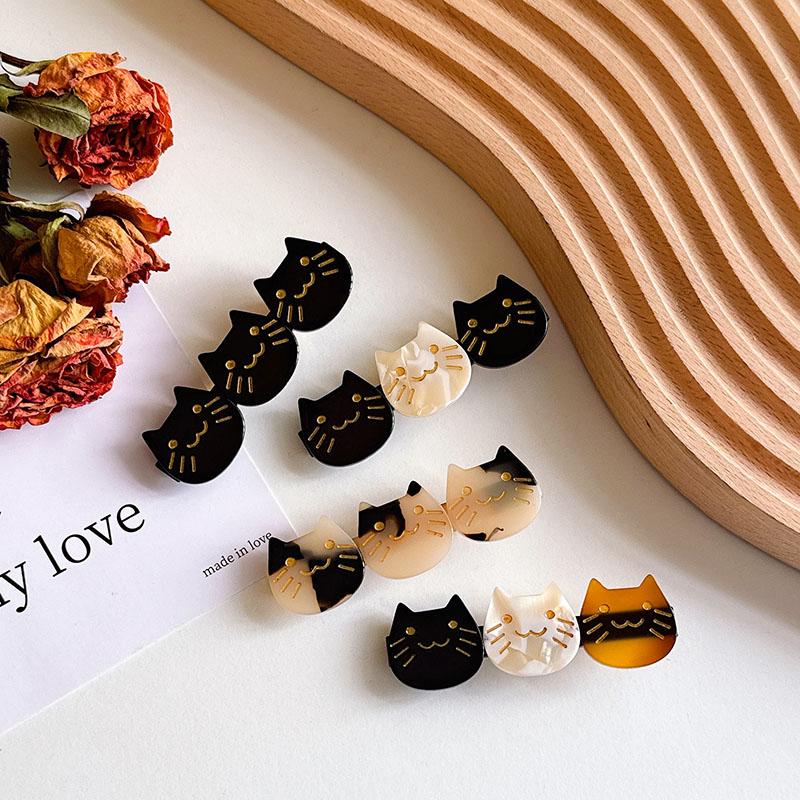 New 6.3cm Three Little Kittens Acetic Acid  Bangs Clip Exquisite Fashion Animal Duckbill Clip Hair Accessories