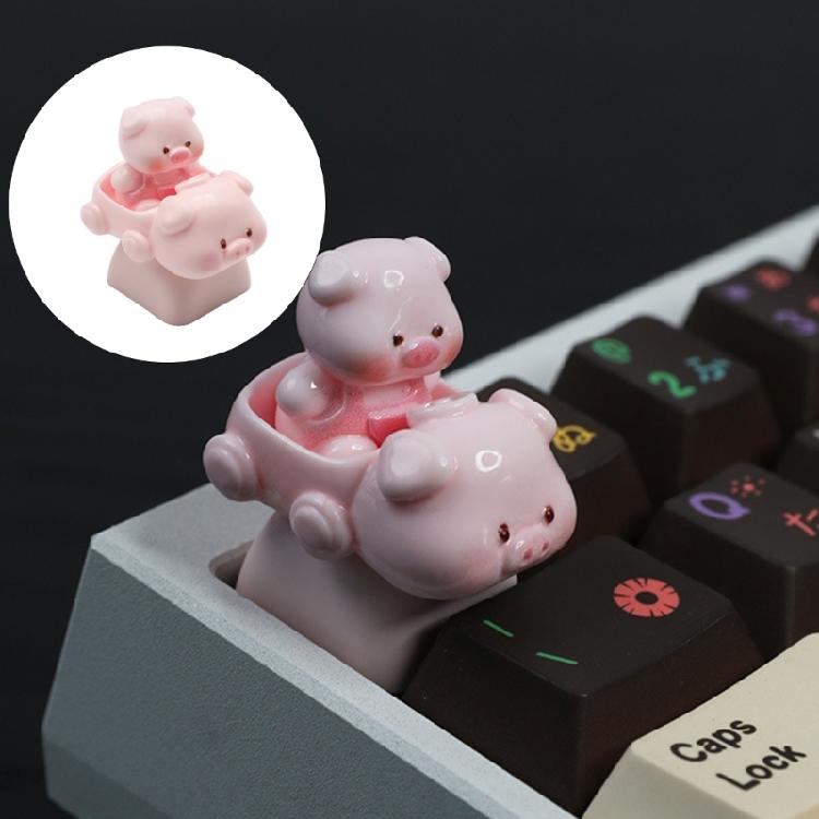 Themed Resin Keycaps With Piggy Designs Perfect For Personalizing Mechanical Keyboards And Enhancing Typing Comfort