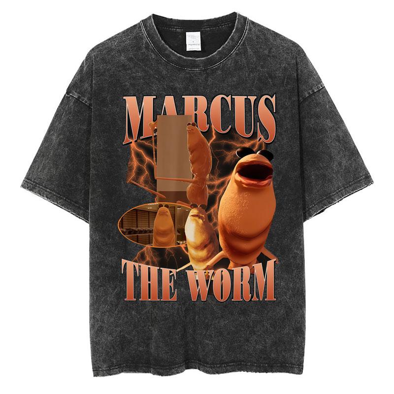 I Dont Like This Rock Its Pissing Me Off Marcus The Worm Washed Vintage Funny Meme Tshirt Men Women Casual Cotton Short Sleeve