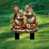 2D Charming Squirrel, Garden Pile - Outdoor Art Deco, Suitable for Flowerpots and Landscaping, Bohemian Animal Theme