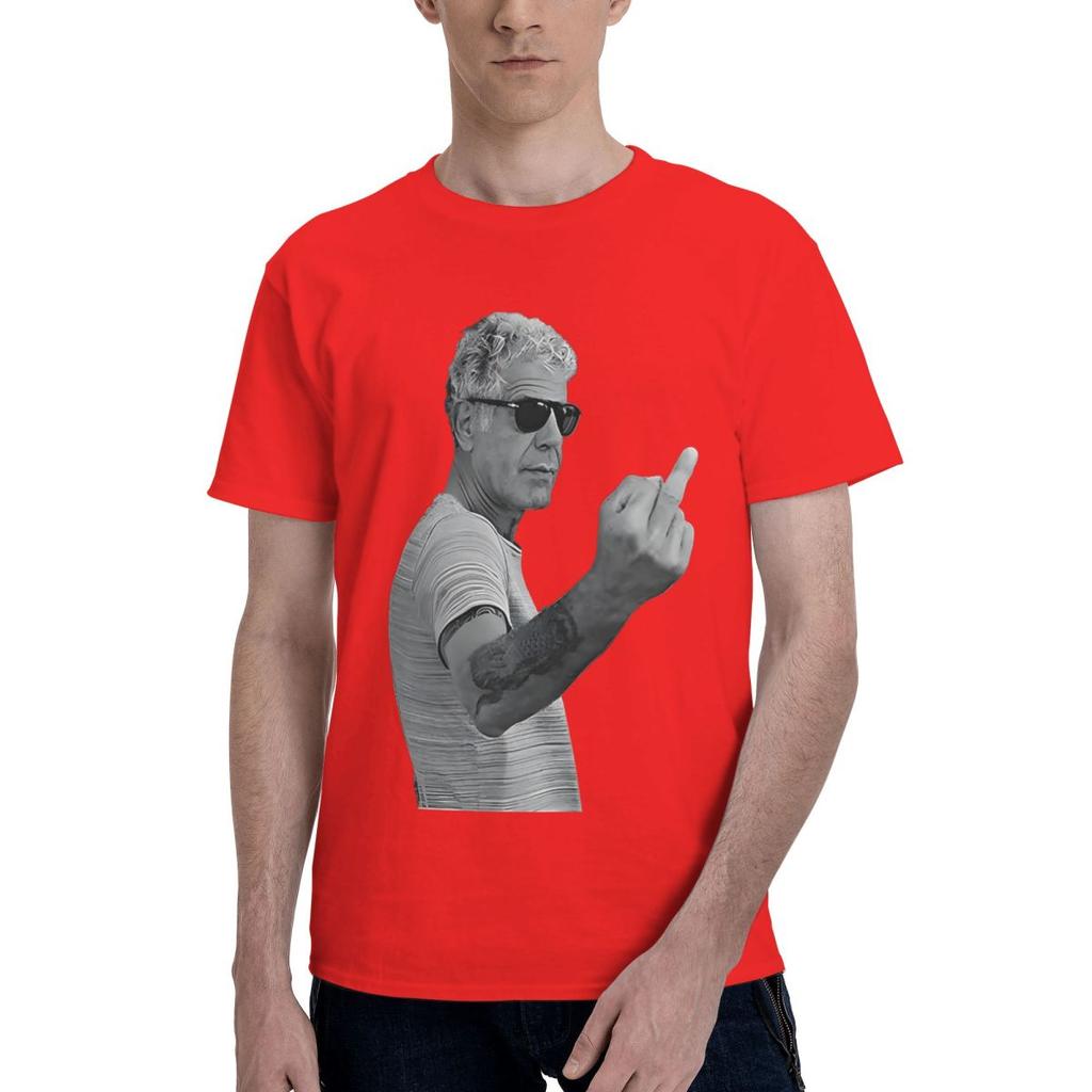 Anthony Bourdain Positions Middle Finger 100 Cotton Casual Breathable Confortable Manga Funny Ugus TShirts Men TShirt