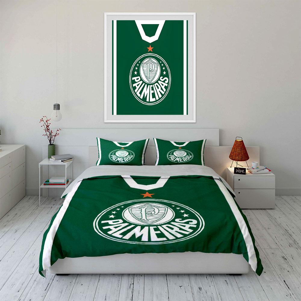 Green Palmeiras logo pattern. Bedding sets Duvet cover sets Duvet covers Pillowcases(1 * Duvet Cover 2 * Pillowcases without duvet insert)