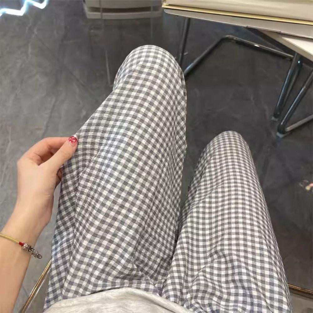 Wide Leg Casual Pants Women High Waist Sweet Trousers Fashion Girls’ Sleepwear  Spring Autumn