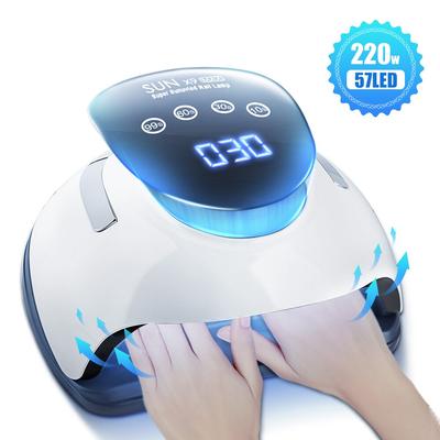 220 W UV-LED-Lampe, großer LCD-Touchscreen, Nageltrockner, Maniküre, mit 4 Timern, automatischem Sensor, 57 LEDs, Nagellampe für Fingernägel und Zehen