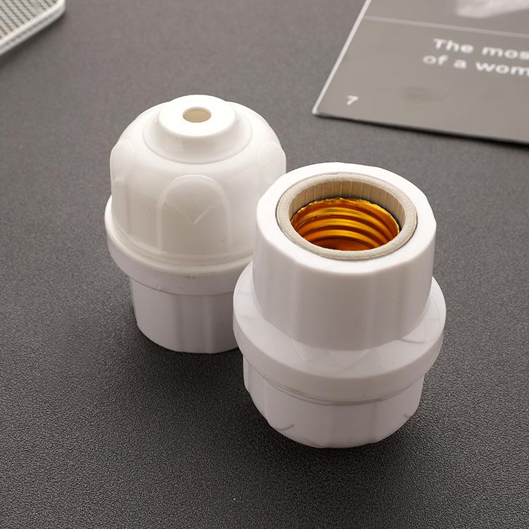 Ceiling-Mount E27 Ceramic Flat Lamp Holder with Screw Base