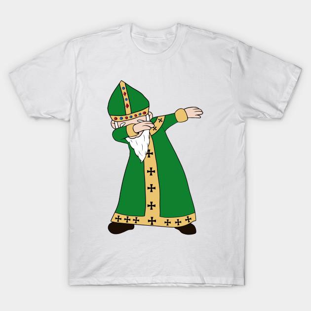 Men Black Print T-shirt St. Patrick Dabbing No-Cut Transfer Paper Print Cotton Tshirt L