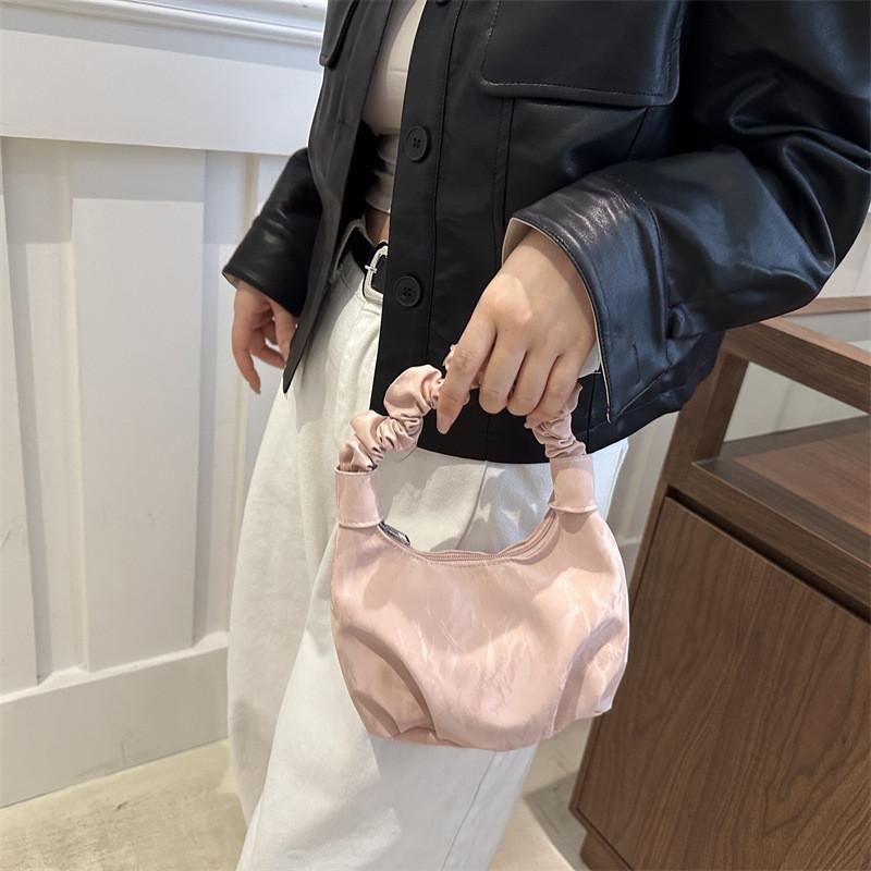 Urban Minimalist Pu Folded Handbag With Zipper Closure For Casual Outings