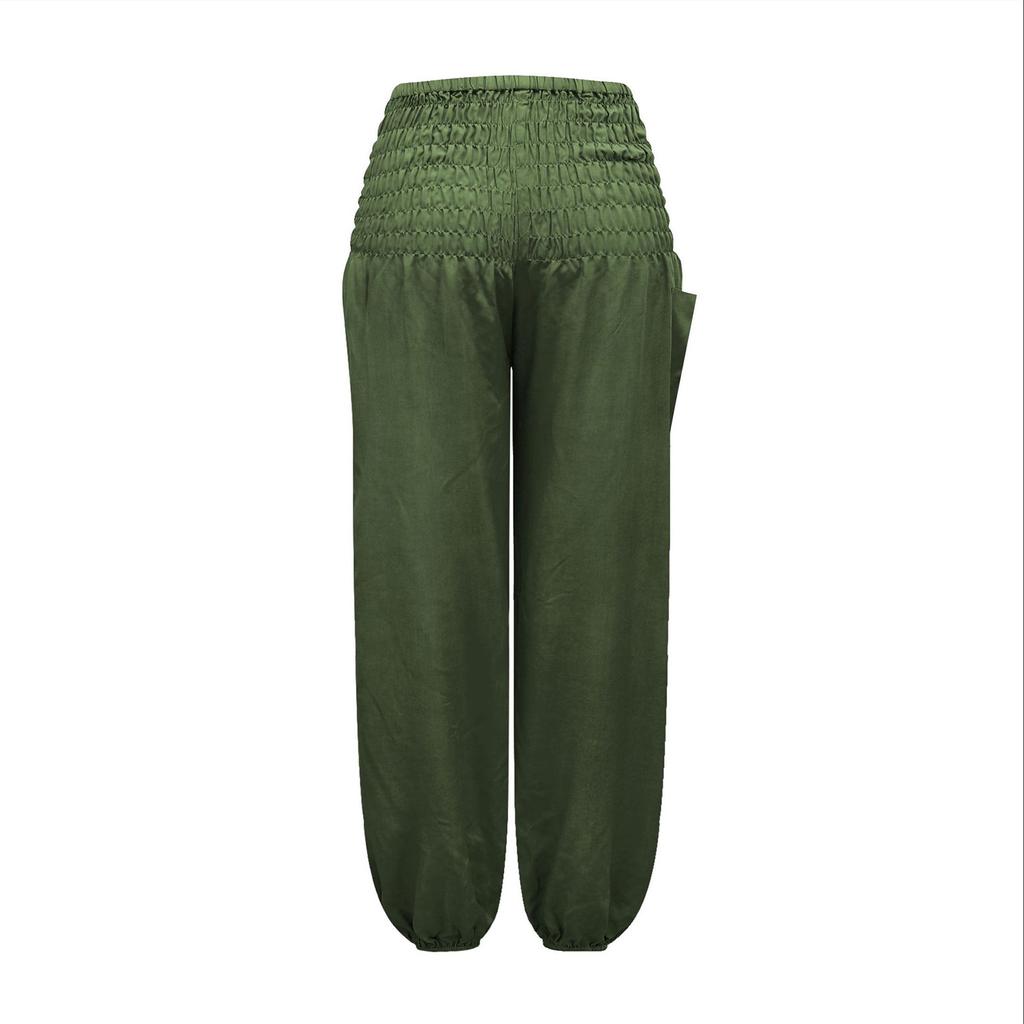 Women's Solid Color Loose Large Elastic Waist  Casual Yoga Breathable Dance Pants