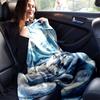 1pc Wolf Printing Lightweight Flannel Blanket, Comfortable and Warm Blanket, for Camping Sofa Bed and Couch Office, in All Seasons