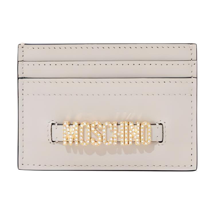 

Moschino Logo Crystal Embellished Leather Card Holder Women Accessories Ivory AEF2327A81368024 Basic Set (Bag+Dust Bag)