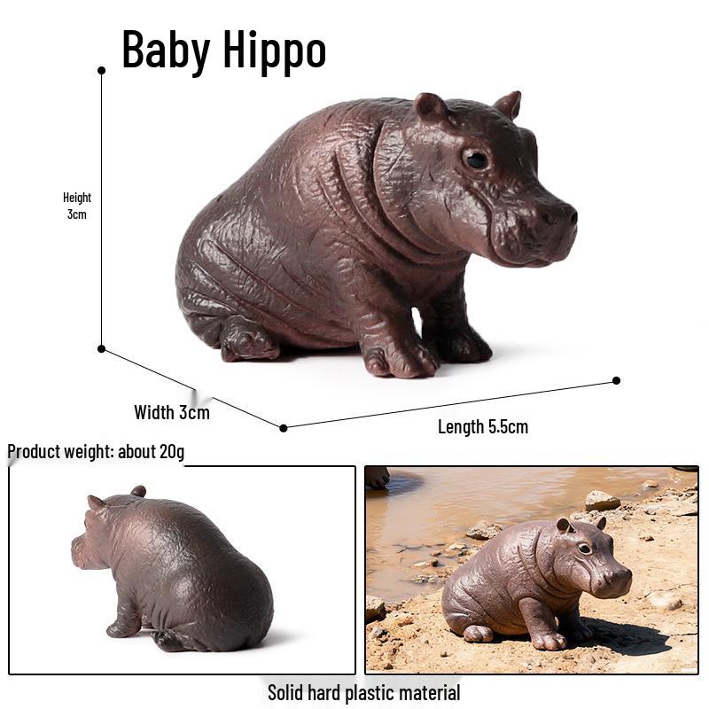 Набор игрушечных моделей животных: Бегемот, Носорог, Лев, Тигр, Пантера, Леопард, Панда, Коала