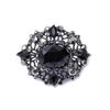 Mode Retro Luxe Exquise Temperament Broche Zwarte Strass Hoge Kwaliteit Steen Barokke Retro Paleisstijl Prachtige Broche