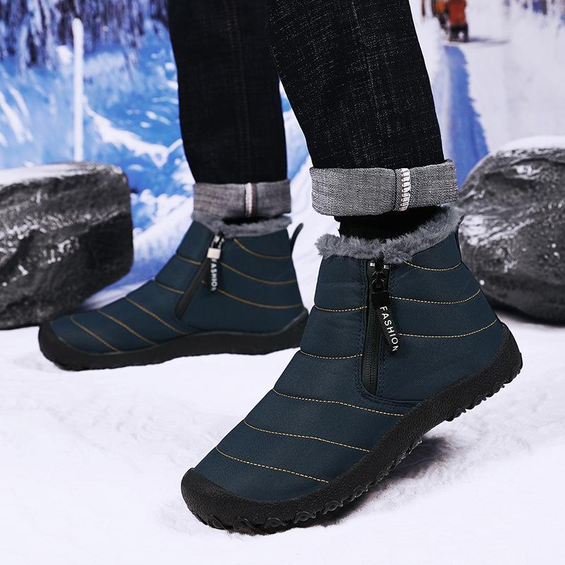 

Winter foreign trade large size couple warm snow boots men s piled thickened cotton boots high top northeast cotton shoes men s shoes 48 синій