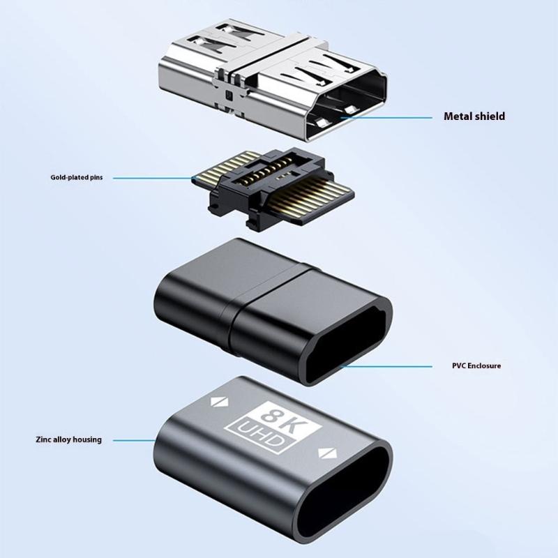 HDTV 2.1 Female Adapter 8K@60Hz Resolution Video Transmission 48Gbps Speed Signal For Monitor Streaming Device