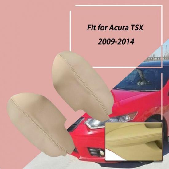 Leather Synthetic Door Panel Armrest Cover For Acura TSX 09-14 Beige