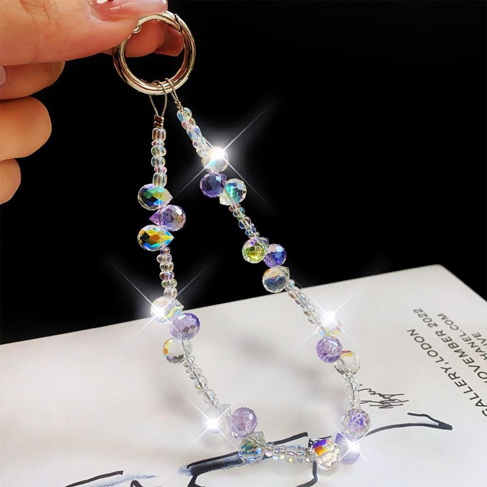 Hand-beaded Mobile Phone Lanyard Strap Crystal Car Keychain Fashion Phone Hand Rope