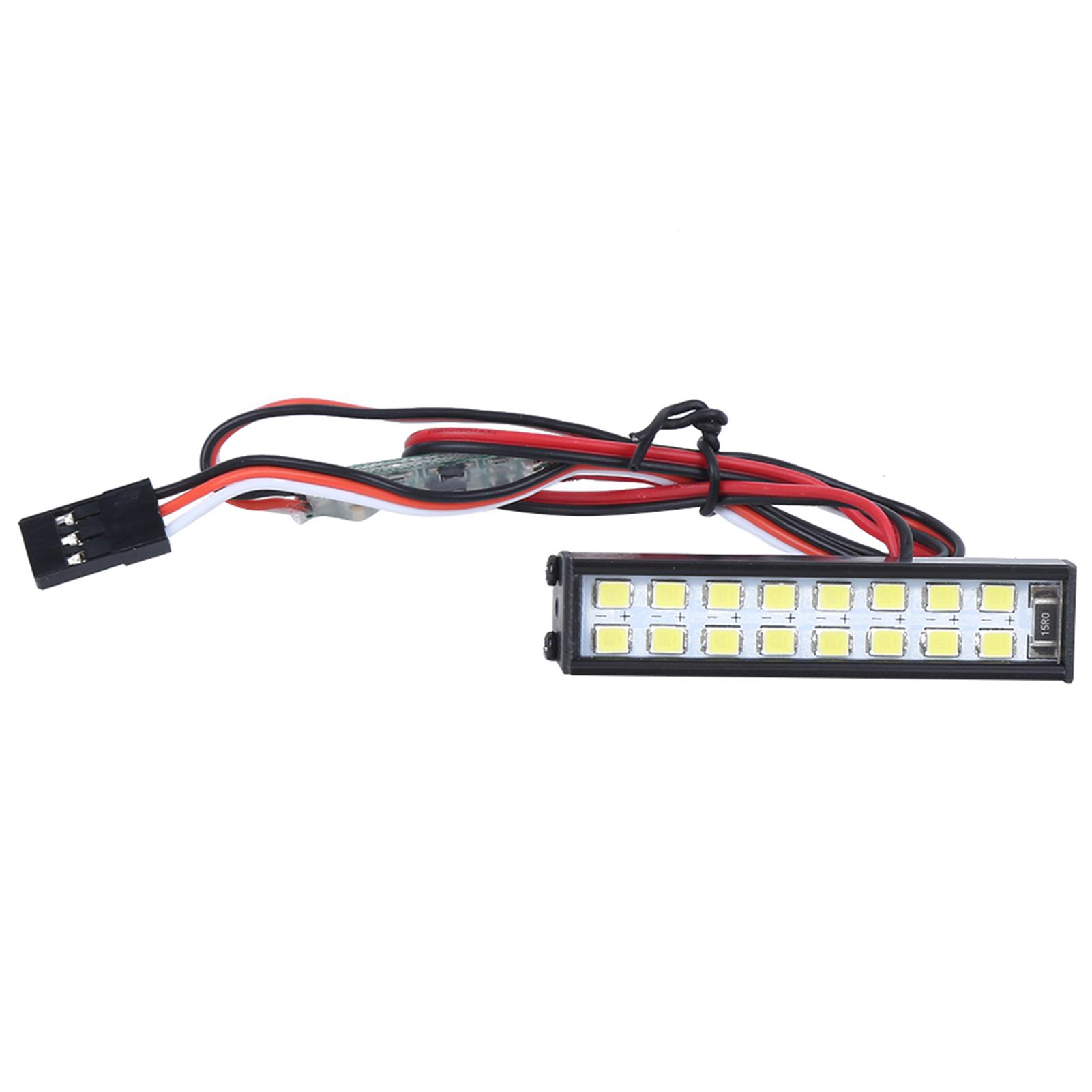 

16pcs Lamp Beads RC Car Roof Lamp RC Crawler Universal LED Light Bar Accessory Length 55mm