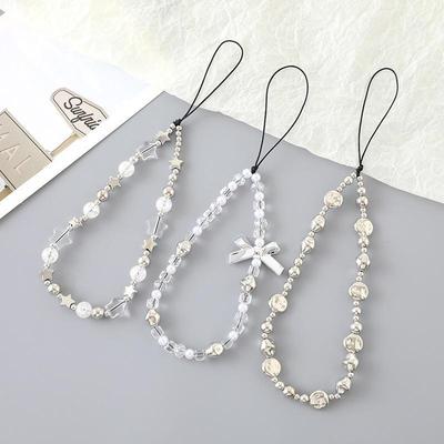 Pearl Bow Beaded Pendant Phone Case & Keychain Lanyard