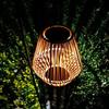 Boho-Style Handmade Solar Powered Rattan Chandelier - Waterproof Solar Light - with Handle, Ideal for Decorating Gardens
