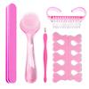 5Pcs Manicure Convenient Set with Buffer Files, Toe Seperators, Nail Brushes, Cuticle Trimmer